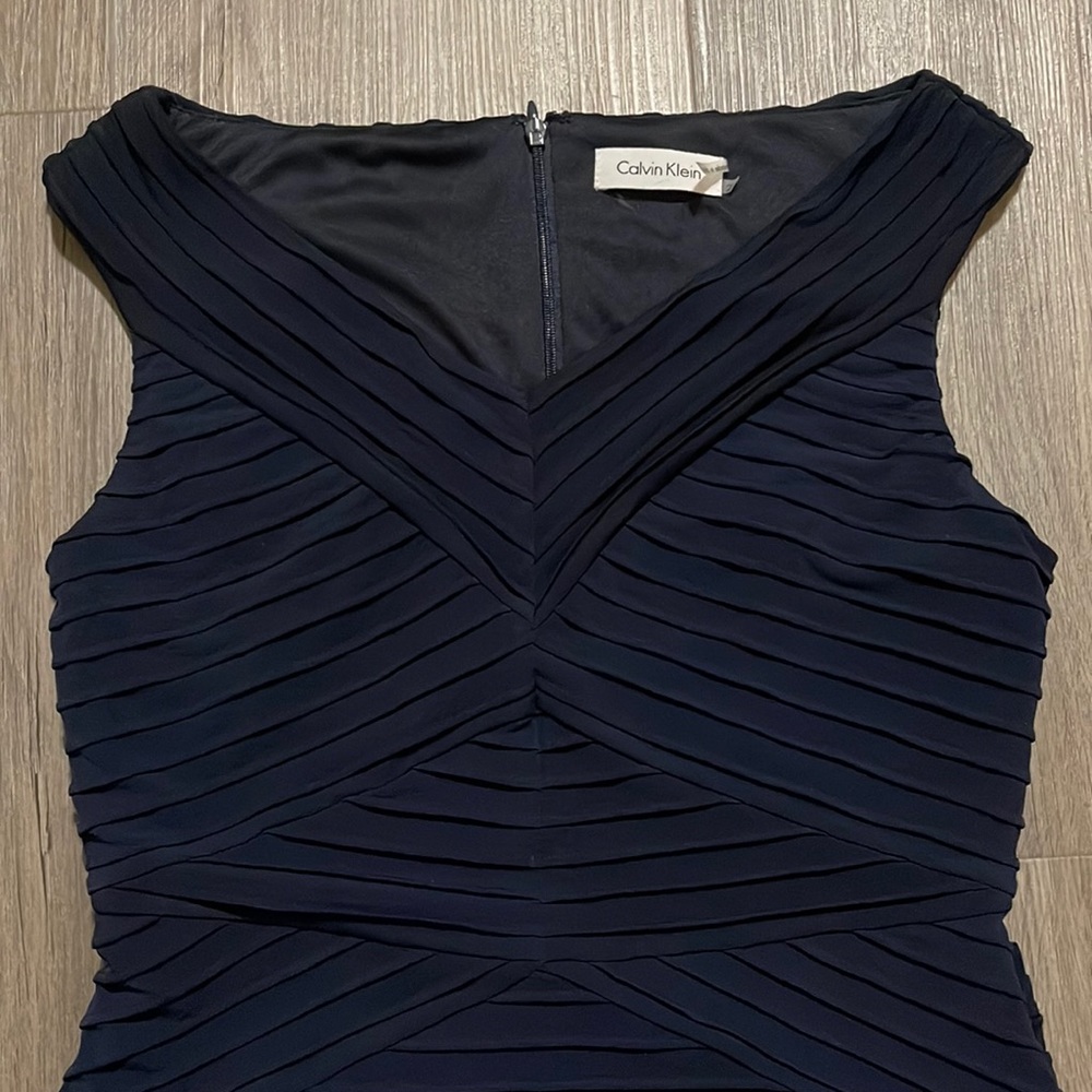 Calvin Klein Body-Con Navy Blue Dress
